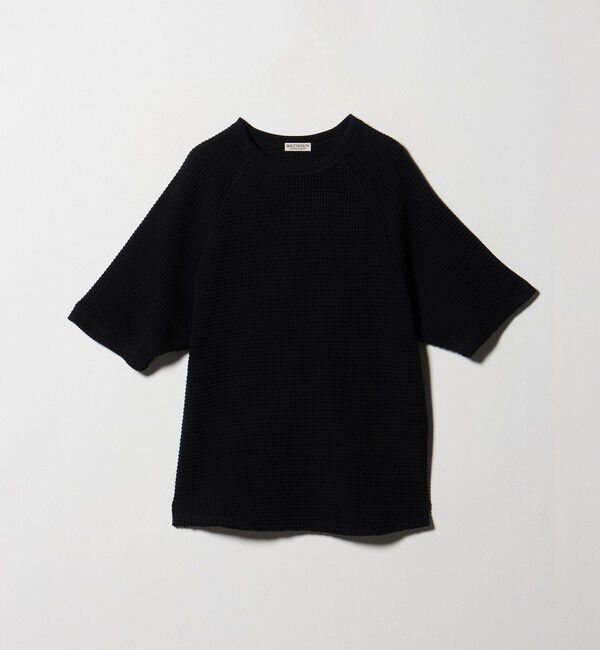 BEAUTY&YOUTH UNITED ARROWS「ビッグ ワッフル クルーネック ショートスリーブ Tシャツ」|Tシャツ・カットソー|BLACK