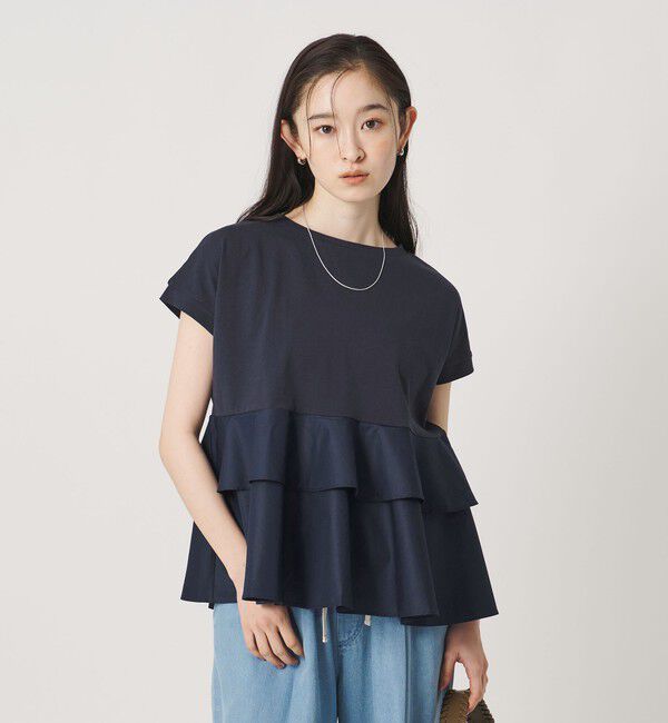 BEAUTY&YOUTH UNITED ARROWS「【WEB限定】ペプラム ショートスリーブプルオーバー」|Tシャツ・カットソー|NAVY