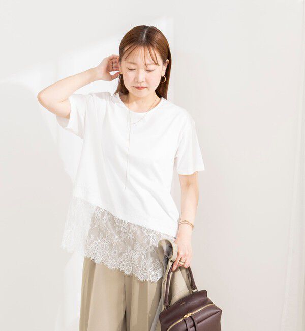NOLLEY'S sophi「ウォッシャブル裾レースイレヘムＴシャツ」|Tシャツ・カットソー|