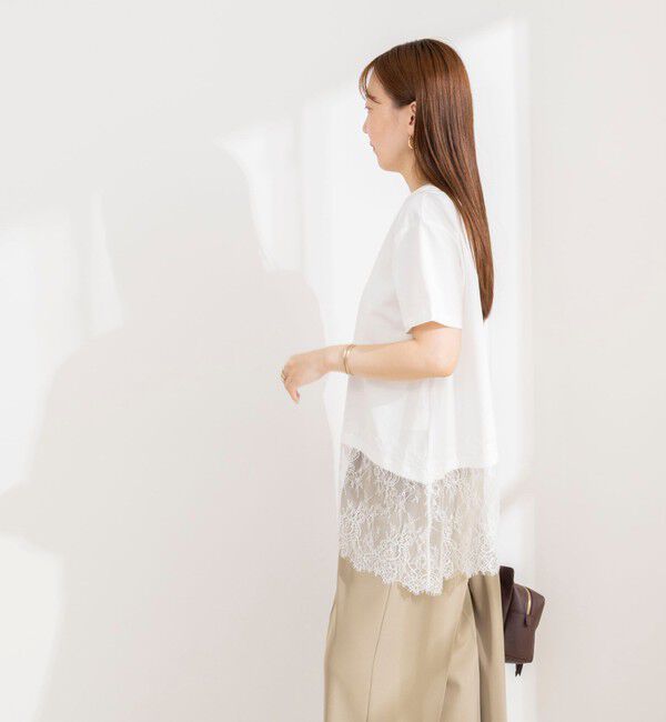 NOLLEY'S sophi「ウォッシャブル裾レースイレヘムＴシャツ」|Tシャツ・カットソー|