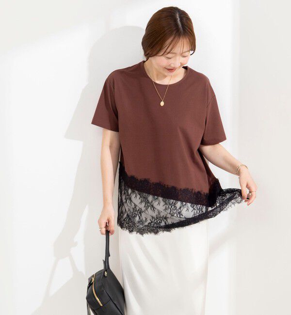 NOLLEY'S sophi「ウォッシャブル裾レースイレヘムＴシャツ」|Tシャツ・カットソー|
