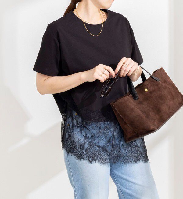 NOLLEY'S sophi「ウォッシャブル裾レースイレヘムＴシャツ」|Tシャツ・カットソー|ブラック