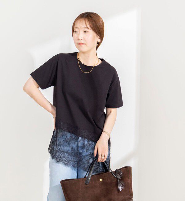 NOLLEY'S sophi「ウォッシャブル裾レースイレヘムＴシャツ」|Tシャツ・カットソー|