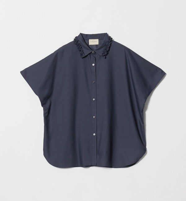UNITED ARROWS「ミニフリル シャツ」|シャツ・ブラウス|NAVY