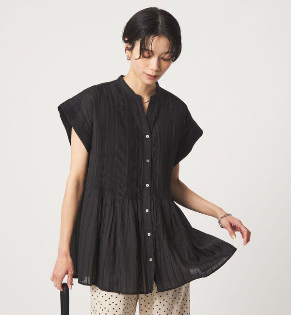 UNITED ARROWS green label relaxing「ピンタック シャツ」|シャツ・ブラウス|BLACK