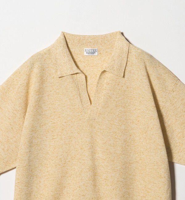 BEAUTY&YOUTH UNITED ARROWS「KNITEE リネンブレンド ミラノ スキッパー ニット Tシャツ ウォッシャブル」|ニット・セーター|