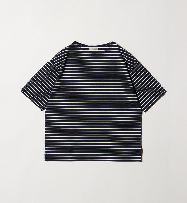 UNITED ARROWS「ジャガード ボーダー バスクシャツ」|Tシャツ・カットソー|NAVY