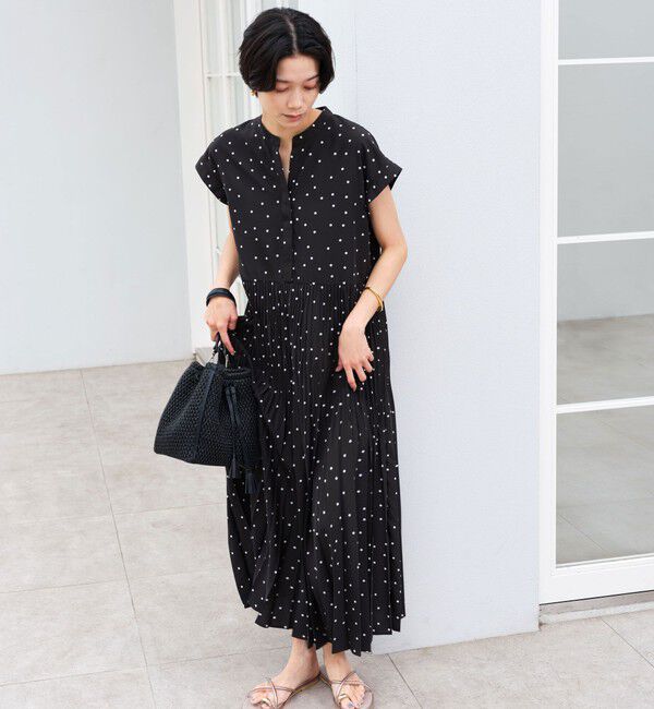 UNITED ARROWS green label relaxing「【結論シリーズ】全方位映えプリーツワンピ ドット 」|ワンピース|