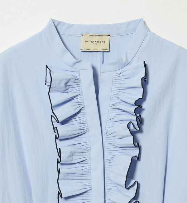 UNITED ARROWS「メロー フリル スキッパー ワンピース ‐防シワ 吸水速乾 UVカット 遮熱性 接触冷感‐」|ワンピース|