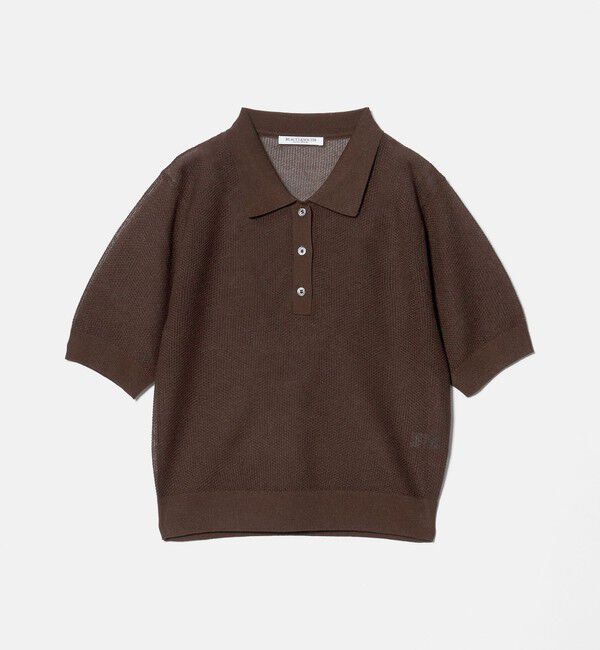 BEAUTY&YOUTH UNITED ARROWS「メッシュ ポロニット プルオーバー ウォッシャブル」|ニット・セーター|DK.BROWN