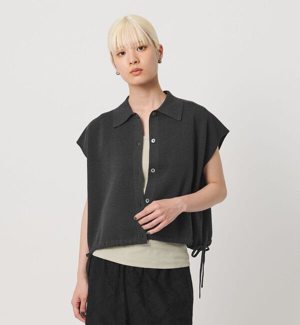 BEAUTY&YOUTH UNITED ARROWS「ヘムドローストリング シャツカーディガン ウォッシャブル」|ニット・セーター|DK.GRAY