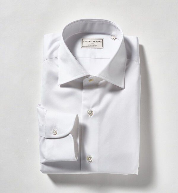 UNITED ARROWS「イージーケア AG ツイル セミワイドカラーシャツ  抗菌防臭」|シャツ・ブラウス|WHITE