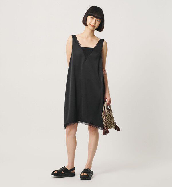 BEAUTY&YOUTH UNITED ARROWS「レース ノースリーブ ミニワンピース ウォッシャブル」|ワンピース|BLACK