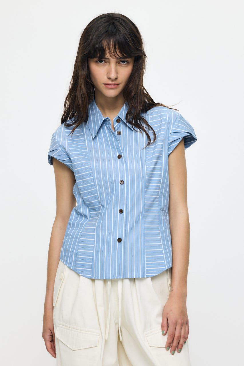 MOUSSY「STRIPE FIT ブラウス」|シャツ・ブラウス|BLU