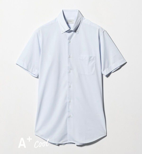 UNITED ARROWS green label relaxing「A+ COOL Pトリコット シャドーストライプ スタンダード ボタンダウン 半袖 ドレスシャツ -ストレッチ・イー」|シャツ・ブラウス|