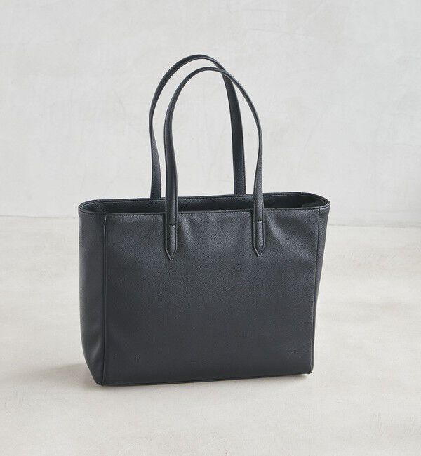 UNITED ARROWS green label relaxing「【WEB限定】GLR レザーライク ファンクショナル ワイド トートバッグ」|トートバッグ|BLACK