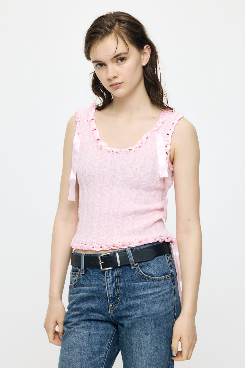 MOUSSY「BRAID KNIT タンク」|タンクトップ|PNK