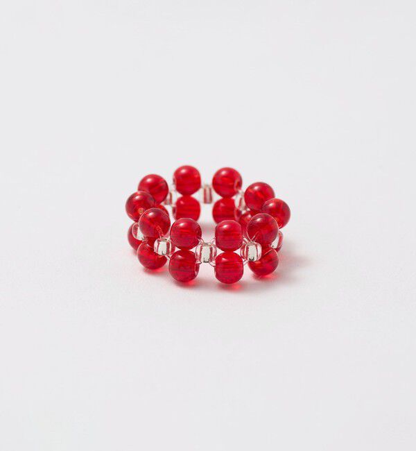 BEAUTY&YOUTH UNITED ARROWS「カラー ガラスビーズ リング」|リング|RED