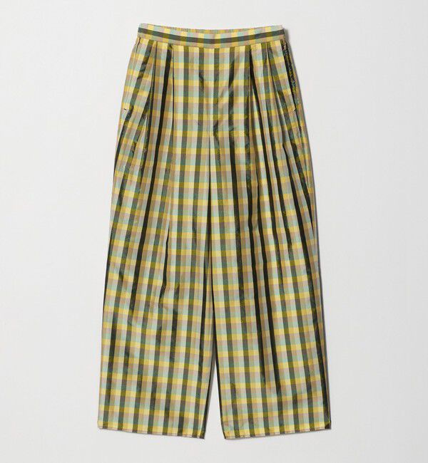 UNITED ARROWS「カラー ギンガムチェック パンツ ‐ウォッシャブル‐」|チノ|YELLOW