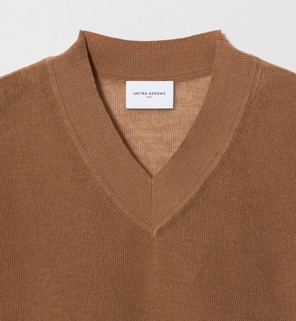UNITED ARROWS「ミニ Vネック フレンチスリーブ ニット ‐ウォッシャブル‐」|ベスト・ジレ|
