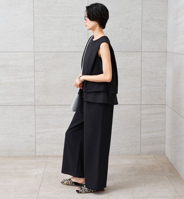 UNITED ARROWS green label relaxing「【結論シリーズ】ダブルフレアオールインワン マシンウォッシャブル 通気性 ストレッチ」|オールインワン|