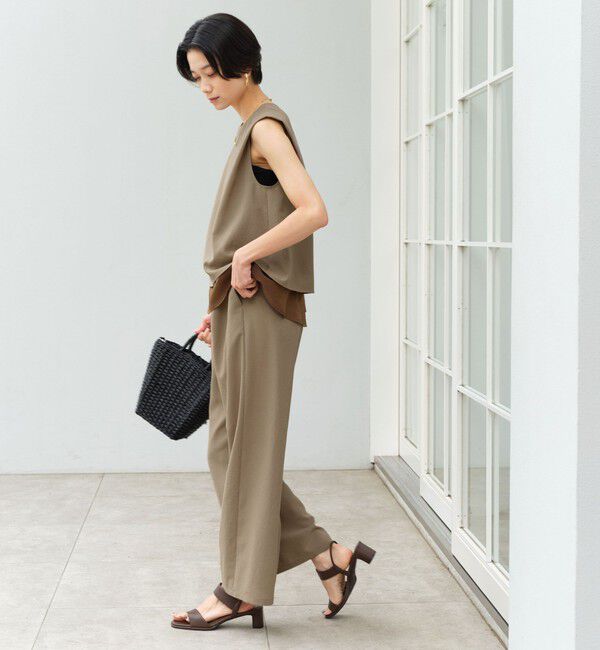 UNITED ARROWS green label relaxing「【結論シリーズ】ダブルフレアオールインワン マシンウォッシャブル 通気性 ストレッチ」|オールインワン|