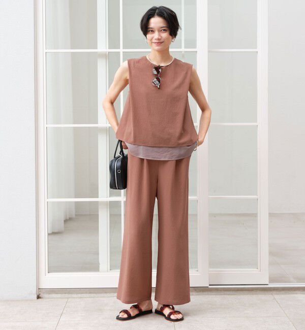 UNITED ARROWS green label relaxing「【結論シリーズ】ダブルフレアオールインワン マシンウォッシャブル 通気性 ストレッチ」|オールインワン|