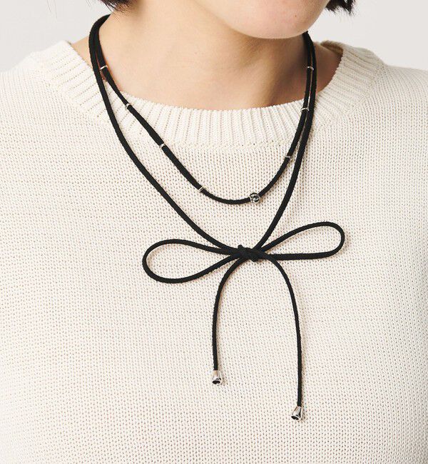 BEAUTY&YOUTH UNITED ARROWS「コード&times;メタルパーツ チョーカー ネックレス」|ネックレス|BLACK