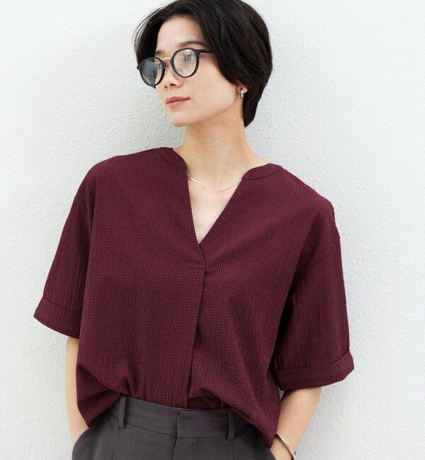 UNITED ARROWS green label relaxing「サッカー スキッパー プルオーバー カットソー」|Tシャツ・カットソー|WINE