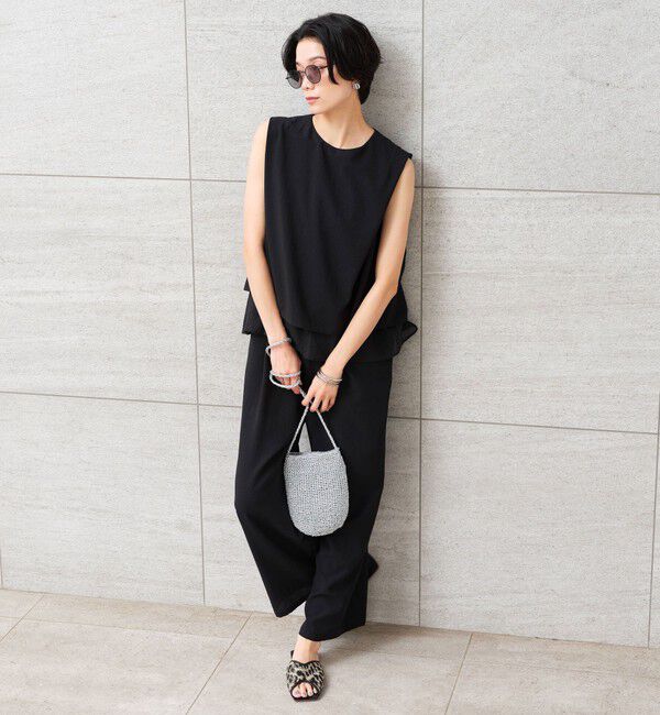 UNITED ARROWS green label relaxing「【結論シリーズ】ダブルフレアオールインワン マシンウォッシャブル 通気性 ストレッチ」|オールインワン|