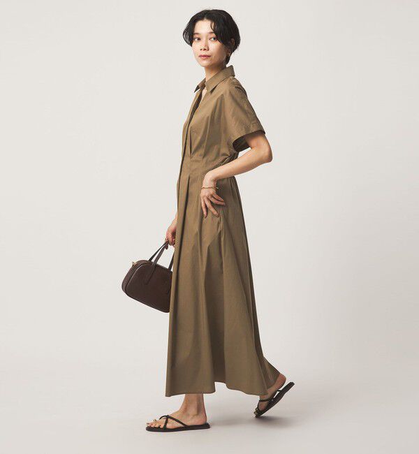 UNITED ARROWS green label relaxing「［size SHORTあり］シャツ襟 フィット＆フレア タック ショートスリーブ ワンピース」|ワンピース|MOCA