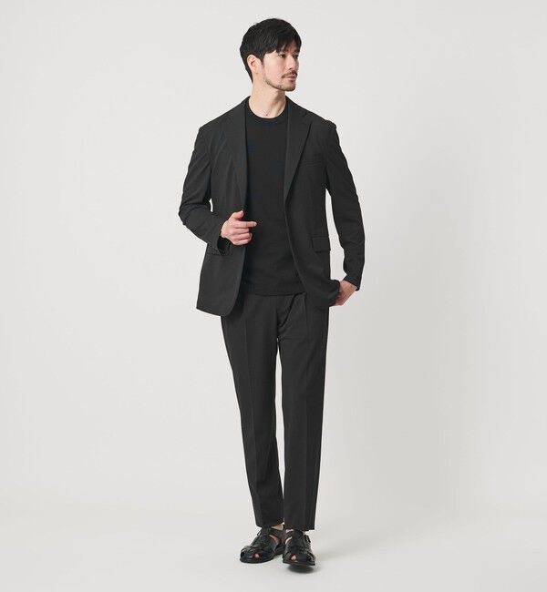BEAUTY&YOUTH UNITED ARROWS「【WEB限定 WARDROBE SMART】エアリーピケ コンフォート セットアップ/ジャケット＆イージー」|スーツ|BLACK