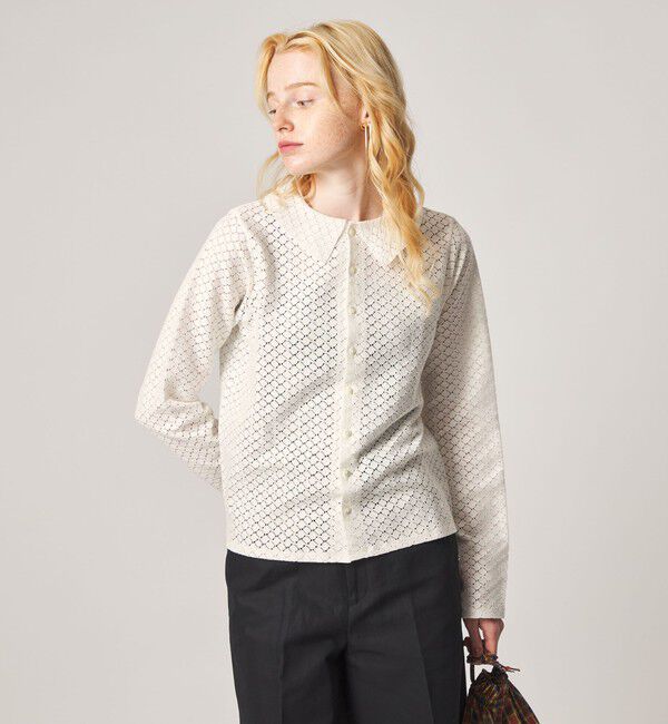 STEVEN ALAN「＜Steven Alan＞レース シャツ」|カーディガン|OFF WHITE