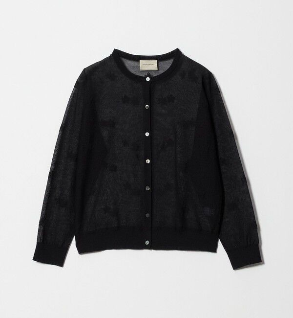 UNITED ARROWS「シアー フラワー カーディガン ‐ウォッシャブル‐」|カーディガン|BLACK