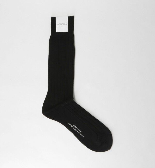 UNITED ARROWS green label relaxing「シルケット リブ ソックス」|ソックス|BLACK
