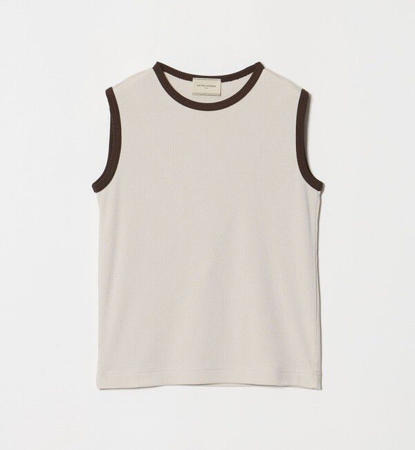 UNITED ARROWS「リブ バイカラーパイピング ノースリーブ Tシャツ」|タンクトップ|BEIGE