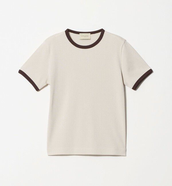 UNITED ARROWS「リブ バイカラーパイピング ショートスリーブ Tシャツ」|Tシャツ・カットソー|BEIGE