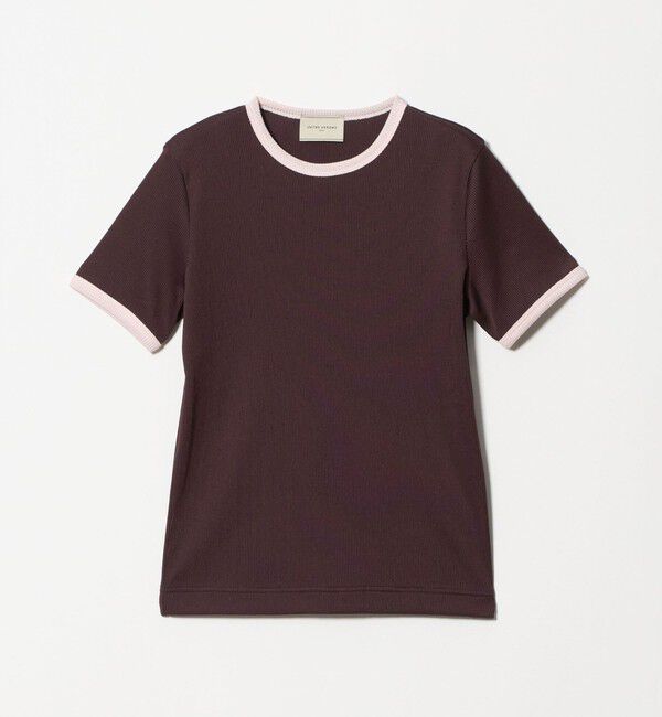 UNITED ARROWS「リブ バイカラーパイピング ショートスリーブ Tシャツ」|Tシャツ・カットソー|WINE