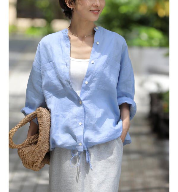 JOURNAL STANDARD relume「《一部WEB限定追加予約》カラーリネンドロストシャツ」|シャツ・ブラウス|ブルー