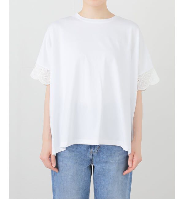 SLOBE IENA「《WEB限定/追加2予約》レースコンビニュアンスプルオーバー」|Tシャツ・カットソー|