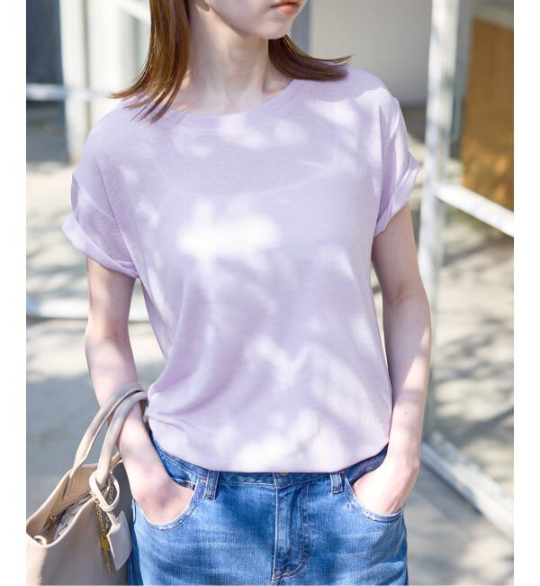 SLOBE IENA「《追加2》スラブ天竺5分袖TEE」|Tシャツ・カットソー|