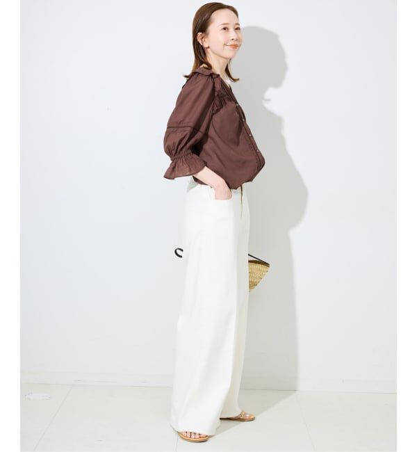 SLOBE IENA「《WEB限定/追加2》コットンレーヨンレースブラウス」|シャツ・ブラウス|