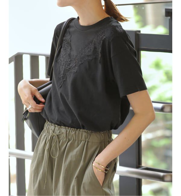 SLOBE IENA「《WEB限定/追加予約》アイラッシュレースTシャツ」|Tシャツ・カットソー|