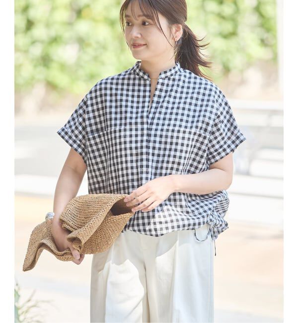 JOURNAL STANDARD「《追加2》ハードマンズリネンコットンフレンチスリーブスキッパーシャツ」|シャツ・ブラウス|ブラック A