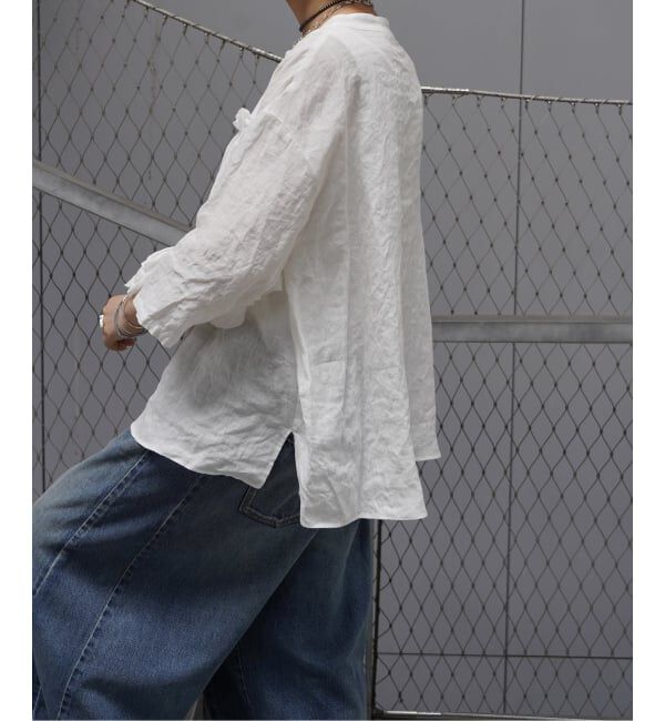 journal standard luxe「フレンチリネンキャンバス フリルプルブラウス」|シャツ・ブラウス|