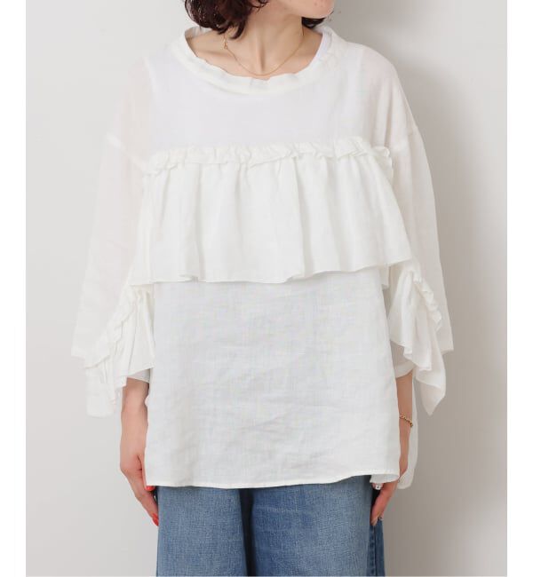 journal standard luxe「フレンチリネンキャンバス フリルプルブラウス」|シャツ・ブラウス|