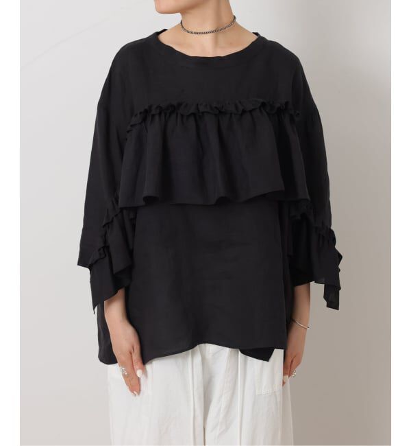journal standard luxe「フレンチリネンキャンバス フリルプルブラウス」|シャツ・ブラウス|