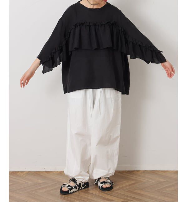 journal standard luxe「フレンチリネンキャンバス フリルプルブラウス」|シャツ・ブラウス|