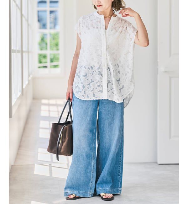 Spick and Span「シアージャガードフレンチシャツ」|シャツ・ブラウス|