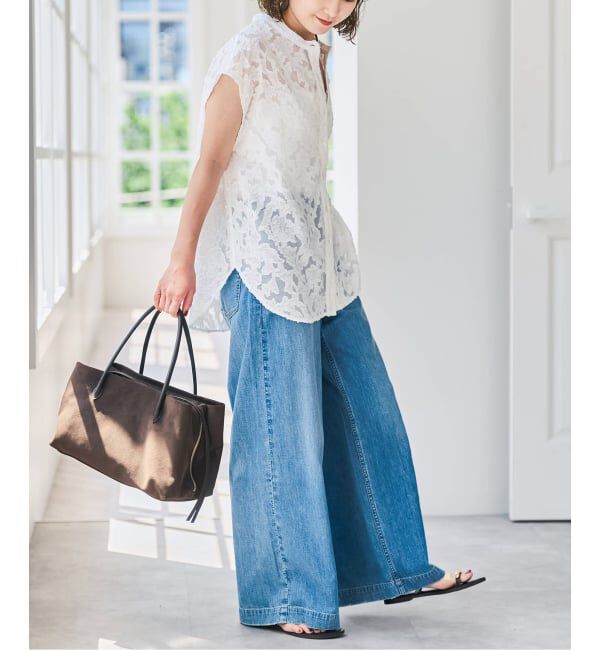 Spick and Span「シアージャガードフレンチシャツ」|シャツ・ブラウス|